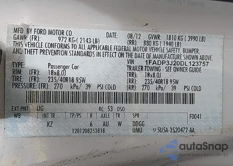 2013 Ford Focus Titanium z USA, uszkodzony, nr VIN 1FADP3J20DL123757